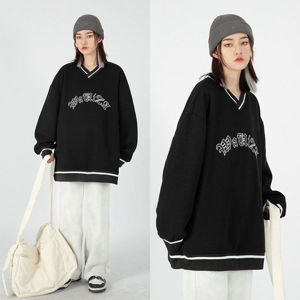 women's hoodies & sweatshirts 2021 autumn winter oversized women v-neck letter printing sweetshirts loose streetwear hip hop cool pullo, Black
women's hoodies & sweatshirts 2021 autumn winter oversized women v-neck letter printing sweetshirts loose streetwear hip hop cool pullo, Black