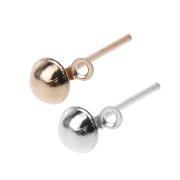 100pcs diy earrings post pin ball studs with loop for jewelry making findings stud, Golden;silver
100pcs diy earrings post pin ball studs with loop for jewelry making findings stud, Golden;silver