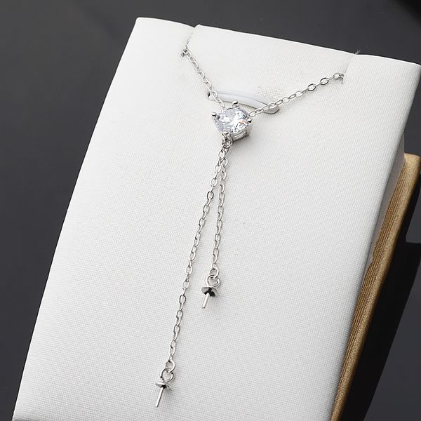 s925 silver necklace women's pendant double simple pendant set chain pearl diy jewelry accessories empty ti0de 435
s925 silver necklace women's pendant double simple pendant set chain pearl diy jewelry accessories empty ti0de 435