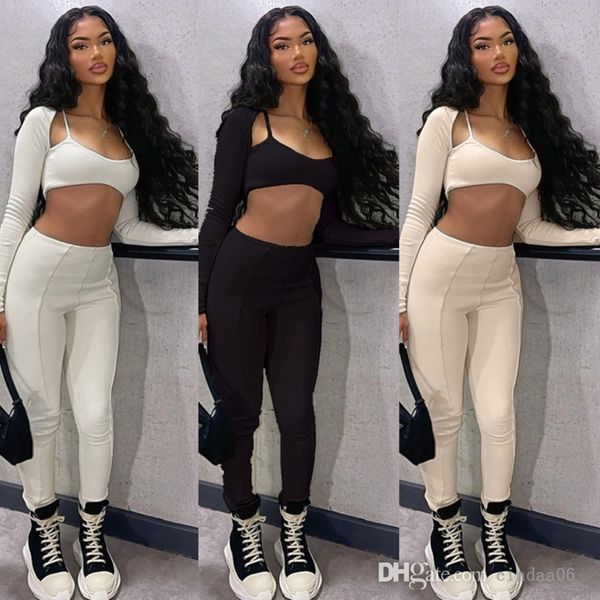 2022 spring womens designer tracksuits new navel two piece pants set slim fit long sleeved high waist casual clothing, Gray
2022 spring womens designer tracksuits new navel two piece pants set slim fit long sleeved high waist casual clothing, Gray