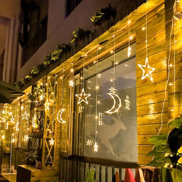 strings star curtain garland on the window string lights fairy wedding year christmas decorations for home bedroom
strings star curtain garland on the window string lights fairy wedding year christmas decorations for home bedroom