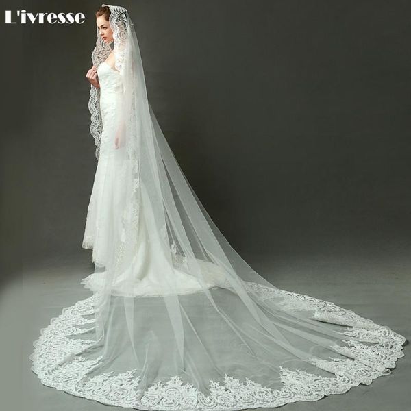 bridal veils in stock wedding veil luxury long lace edge single layer voile mariee mariage luxe, Black
bridal veils in stock wedding veil luxury long lace edge single layer voile mariee mariage luxe, Black