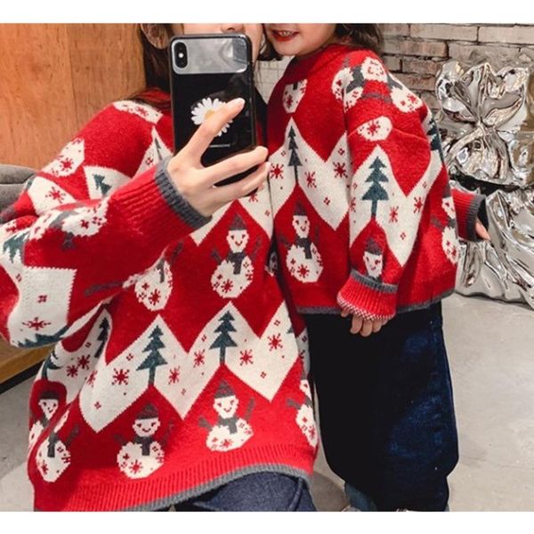 women's sweaters girl christmas parent-child sweater autumn and winter primary secondary school boys girls loose thickened, White;black
women's sweaters girl christmas parent-child sweater autumn and winter primary secondary school boys girls loose thickened, White;black