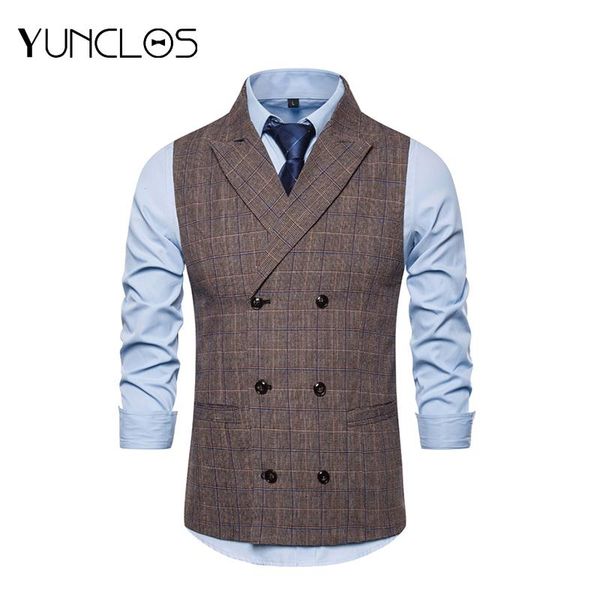 men's vests yunclos brown double-breasted business banquet vest men closure collar chalecos para hombre wedding party s-2xl, Black;white
men's vests yunclos brown double-breasted business banquet vest men closure collar chalecos para hombre wedding party s-2xl, Black;white