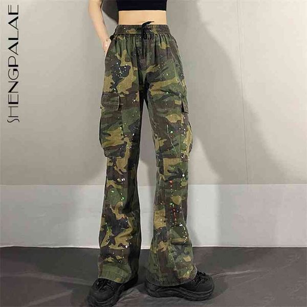 high street camouflage splash ink trousers women's spring elastic waist multi pocket flare pants 5b679 210427, Black;white
high street camouflage splash ink trousers women's spring elastic waist multi pocket flare pants 5b679 210427, Black;white