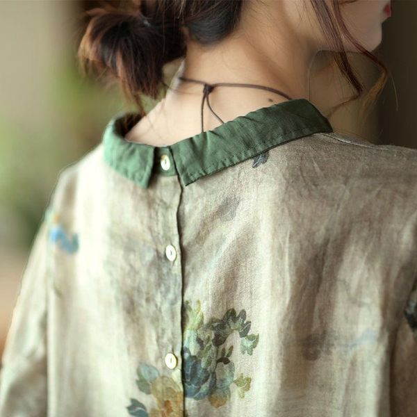 women's blouses & shirts retro cotton linen blouse casual lapel back buttons vintage shirt ladies green orange summer large size loose, White
women's blouses & shirts retro cotton linen blouse casual lapel back buttons vintage shirt ladies green orange summer large size loose, White