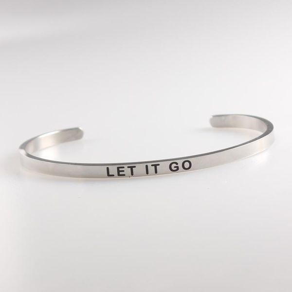 bangle arrival 316l stainless steel engraved let it go bracelets inspirational positive quote cuff mantra & bangles, Black
bangle arrival 316l stainless steel engraved let it go bracelets inspirational positive quote cuff mantra & bangles, Black