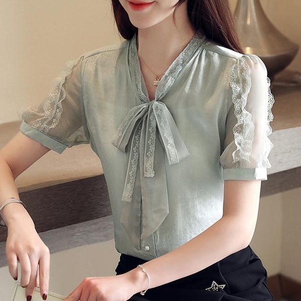 women's blouses & shirts fashion women chiffon shirt short-sleeved patchwork lace bow tie collar summer blouse blusa, White
women's blouses & shirts fashion women chiffon shirt short-sleeved patchwork lace bow tie collar summer blouse blusa, White