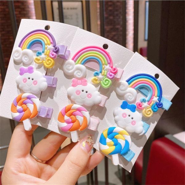 children's super cute lollipop rainbow hairpin girls baby color bangs small clip hair accessories, Slivery;white
children's super cute lollipop rainbow hairpin girls baby color bangs small clip hair accessories, Slivery;white
