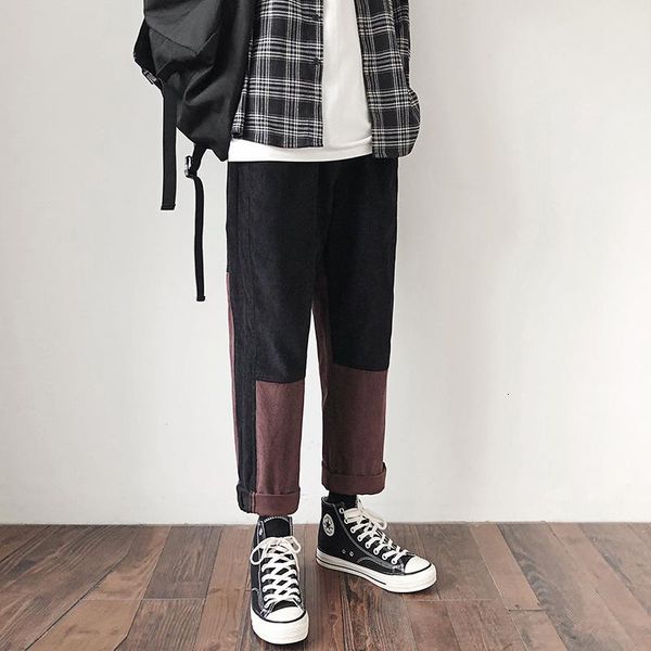 men's pants corduroy fabric casual splicing color tide loose trousers active elastic pink/black joggers sweatpants m-5xl
men's pants corduroy fabric casual splicing color tide loose trousers active elastic pink/black joggers sweatpants m-5xl