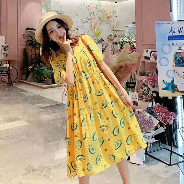 8217# maternity dress summer cotton printing v neck drawstring short sleeves loose stylish pregnant women mom dresses, White
8217# maternity dress summer cotton printing v neck drawstring short sleeves loose stylish pregnant women mom dresses, White
