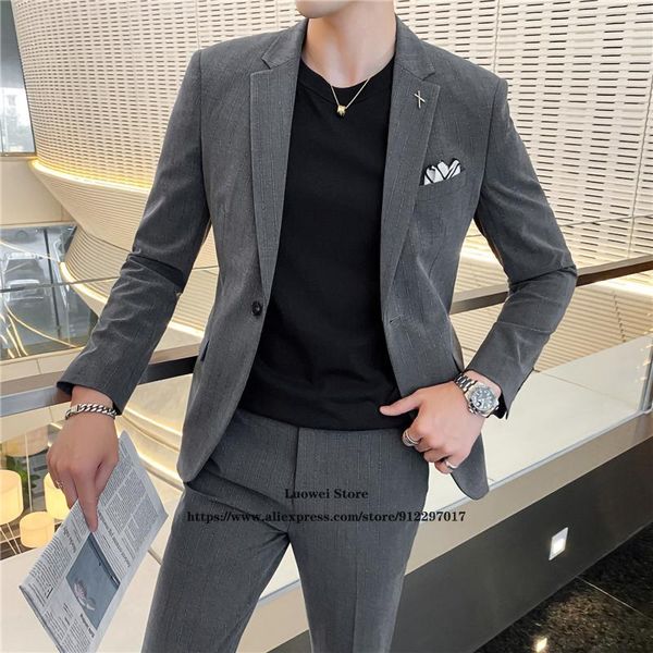 men's suits & blazers classic grey stripe mens wedding groom tuxedo 2 piece jacket pants set party formal business slim fit blazer cost, White;black
men's suits & blazers classic grey stripe mens wedding groom tuxedo 2 piece jacket pants set party formal business slim fit blazer cost, White;black