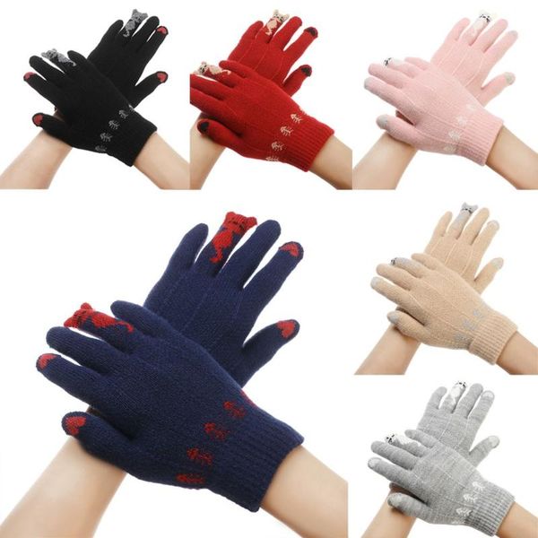 five fingers gloves 1 pair fashion knitted cartoon cats winter warm full finger touch screen mittens thicken soft stretch, Blue;gray
five fingers gloves 1 pair fashion knitted cartoon cats winter warm full finger touch screen mittens thicken soft stretch, Blue;gray