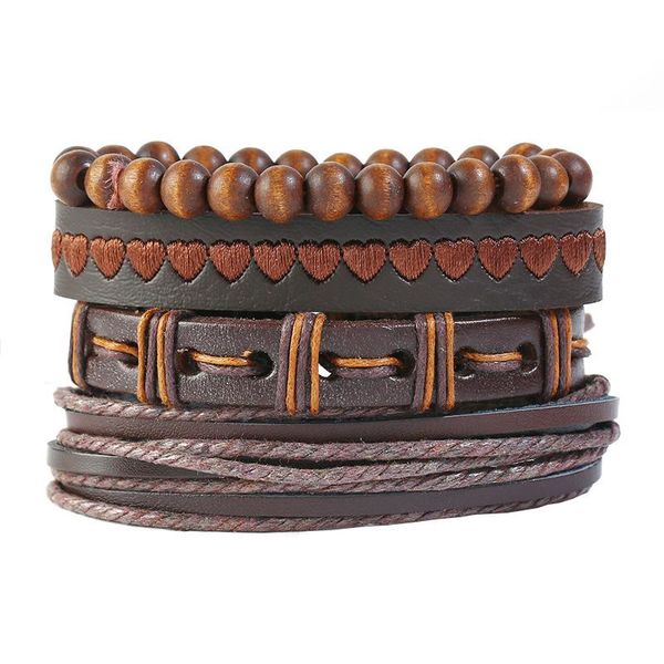 charm bracelets 2021 retro jewelry 4pcs/set genuine leather bracelet men's wood beads love heart wrist band rope homme, Golden;silver
charm bracelets 2021 retro jewelry 4pcs/set genuine leather bracelet men's wood beads love heart wrist band rope homme, Golden;silver