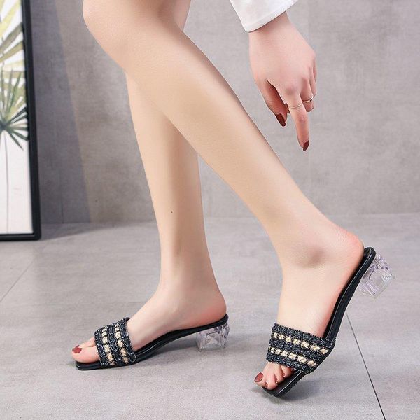 slippers 2021 summer 5cm transparent square heels women slides rope lattice flip flops shoes plus size 43 44, Black
slippers 2021 summer 5cm transparent square heels women slides rope lattice flip flops shoes plus size 43 44, Black