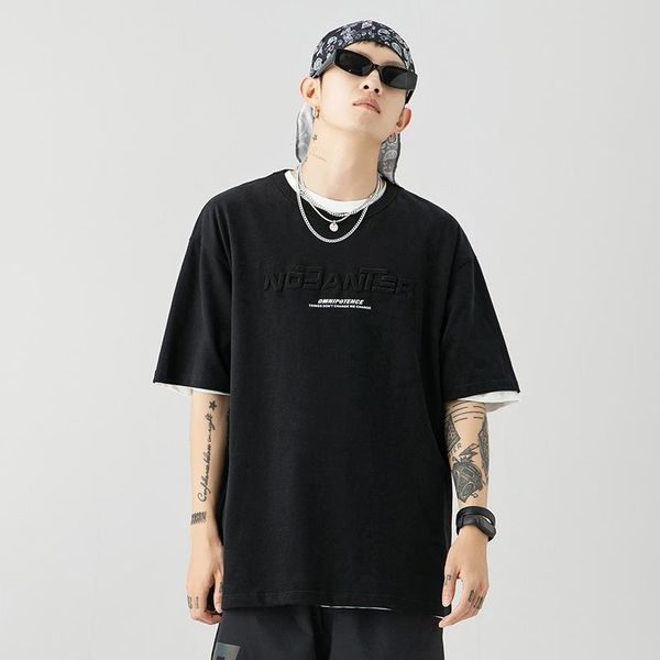 men's t-shirts 2021 summer all-match short-sleeved t-shirt loose cotton three-dimensional printed men, White;black
men's t-shirts 2021 summer all-match short-sleeved t-shirt loose cotton three-dimensional printed men, White;black