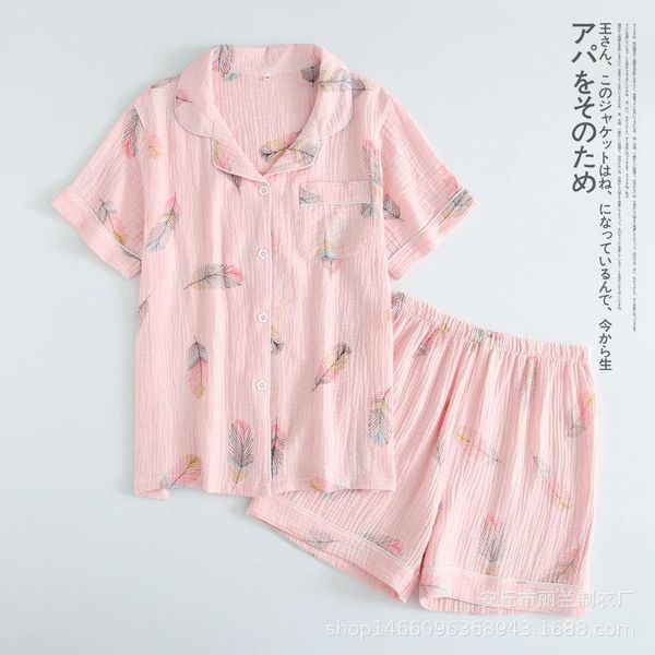 women sleepwear summer turn down collar short sleeved shorts pajamas for 100% cotton crepe cartoon feather print pyjamas home suit, Black;red
women sleepwear summer turn down collar short sleeved shorts pajamas for 100% cotton crepe cartoon feather print pyjamas home suit, Black;red