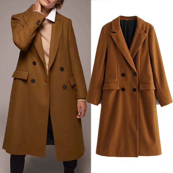 women's trench coats za female fashion double breasted wool jacket from vintage long fall oversize outerwear chic g0kj, Tan;black
women's trench coats za female fashion double breasted wool jacket from vintage long fall oversize outerwear chic g0kj, Tan;black