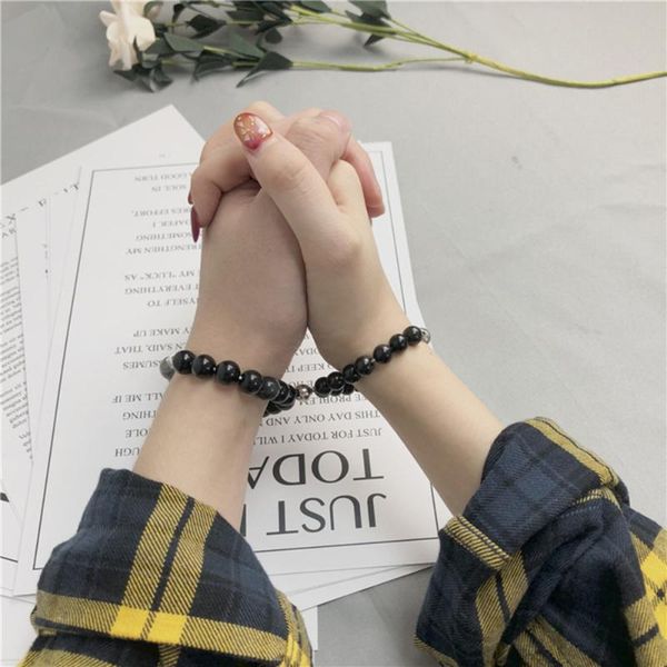 charm bracelets 1pair of simple personality natural stone obsidian bracelet couple models men and jewelry valentine's birthday g, Golden;silver
charm bracelets 1pair of simple personality natural stone obsidian bracelet couple models men and jewelry valentine's birthday g, Golden;silver