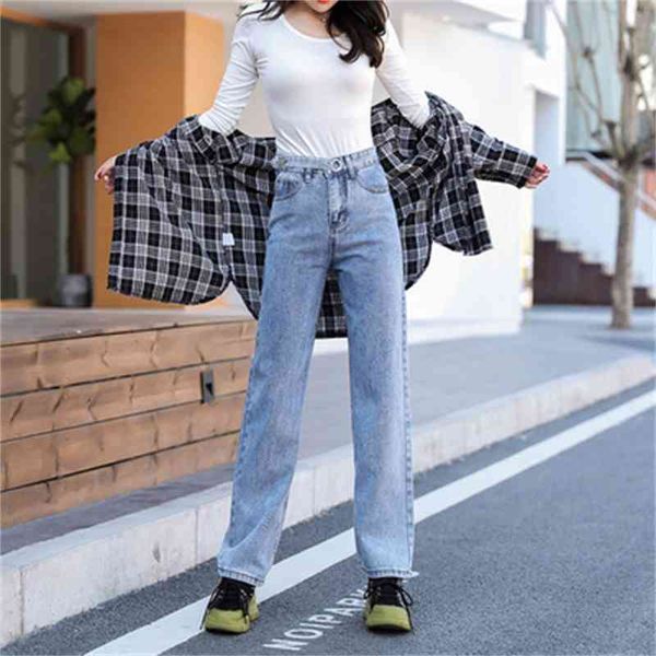 jeans 2021 vintage high waist straight brem breeches streetwear loose buttons with women's jean zipper, Blue
jeans 2021 vintage high waist straight brem breeches streetwear loose buttons with women's jean zipper, Blue