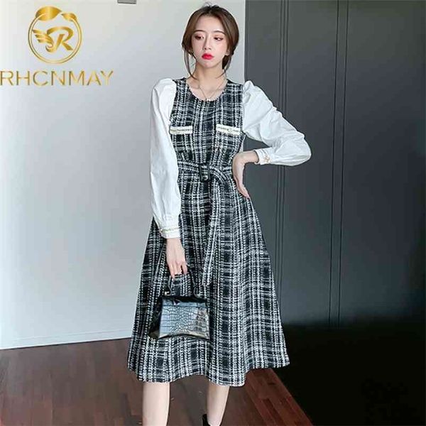 autumn and winter style splicing long sleeve dress style thousand bird lattice temperament slim frenulum 210520, Black;gray
autumn and winter style splicing long sleeve dress style thousand bird lattice temperament slim frenulum 210520, Black;gray