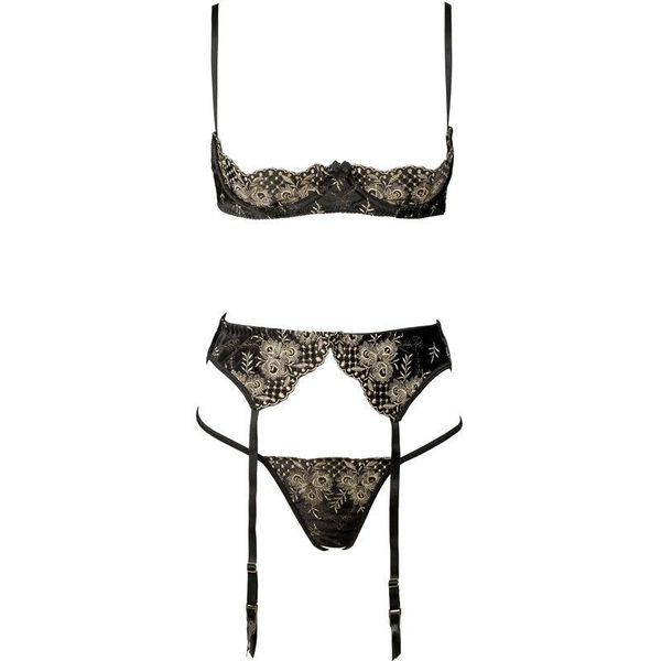 bras sets women black velvet gold embroidered lace open chest garter thong underwire cupless bra lingerie suspenders, Red;black
bras sets women black velvet gold embroidered lace open chest garter thong underwire cupless bra lingerie suspenders, Red;black