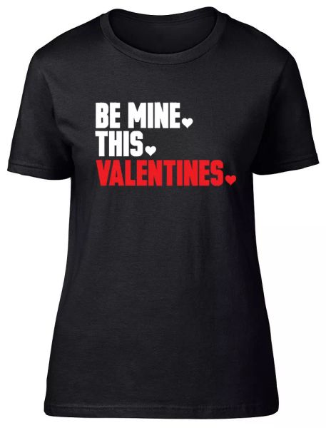 be mine this valentines womens ladies short sleeve fitted t-shirt, White;black
be mine this valentines womens ladies short sleeve fitted t-shirt, White;black