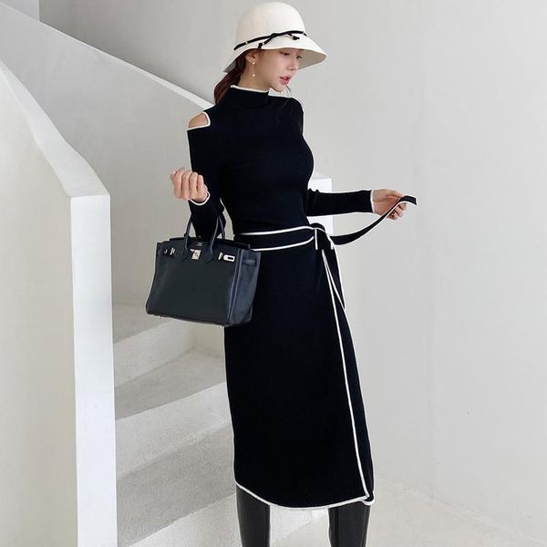 winter black knit sweater dresses one piece korea ladies long sleeve warm party office for women clothing casual, Black;gray
winter black knit sweater dresses one piece korea ladies long sleeve warm party office for women clothing casual, Black;gray