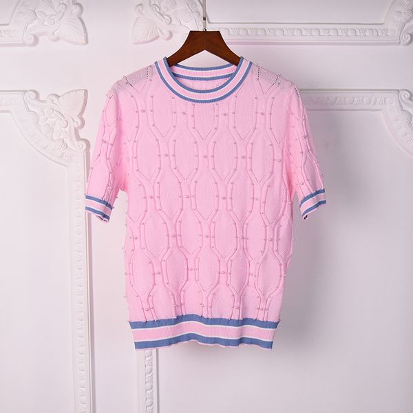 2021 Milan Style Spring Summer Brand Same Style Sweater Pink White Print Regular Short Sleeve Women Clothes mingzhi, White;black
2021 Milan Style Spring Summer Brand Same Style Sweater Pink White Print Regular Short Sleeve Women Clothes mingzhi, White;black