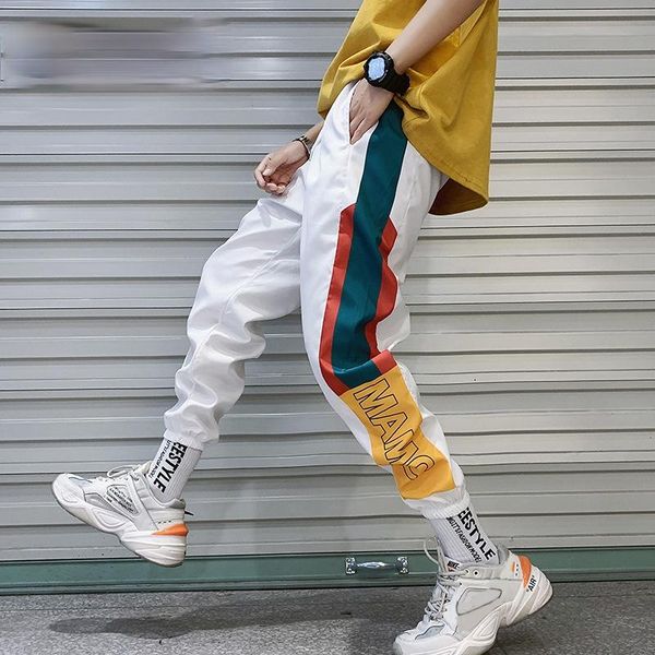 men's pants hip hop streetwear splice joggers fashion men casual cargo pant trousers high street elastic waist harem, Black 
men's pants hip hop streetwear splice joggers fashion men casual cargo pant trousers high street elastic waist harem, Black