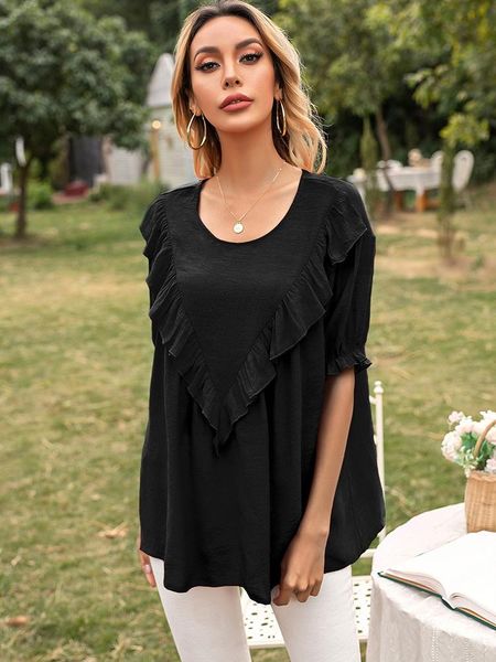 women's blouses & shirts women casual 2021 summer outfits long sleeve blouse ruffles patchwork fashion elegant ladies clothes black whi, White
women's blouses & shirts women casual 2021 summer outfits long sleeve blouse ruffles patchwork fashion elegant ladies clothes black whi, White