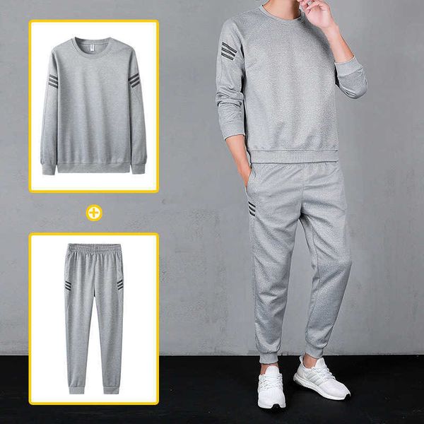 sportswear spring and autumn long sleeve casual wear running sportswear sweater pants men's two piece suit, Gray
sportswear spring and autumn long sleeve casual wear running sportswear sweater pants men's two piece suit, Gray