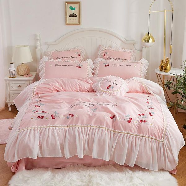 bedding sets korean princess style cotton lace edge four pieces set embroidery breathable cute sweet duvet cover pillowcases sheet c4
bedding sets korean princess style cotton lace edge four pieces set embroidery breathable cute sweet duvet cover pillowcases sheet c4