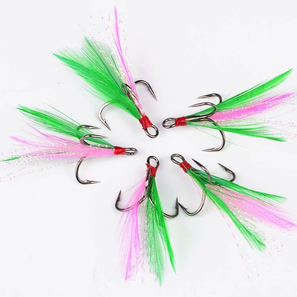 50pcs black treble barbed hook 2,4,6,8,10# green feather fishing hooks minnow lure bass jig triangle fishhook pro beros
50pcs black treble barbed hook 2,4,6,8,10# green feather fishing hooks minnow lure bass jig triangle fishhook pro beros