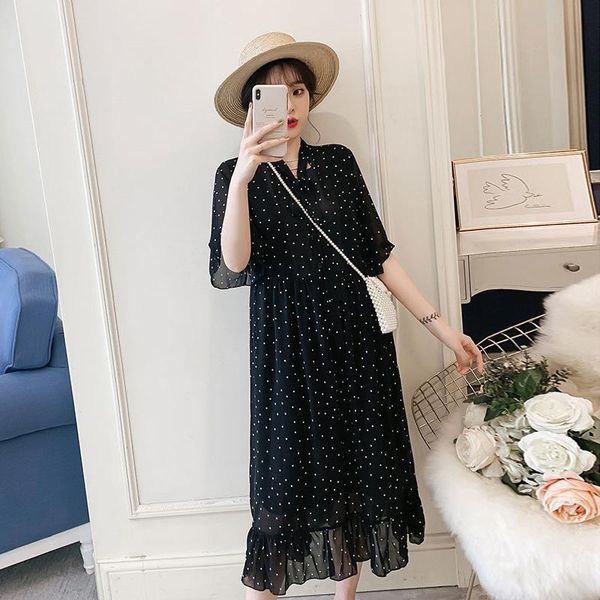 maternity dresses dress summer style korean fashion small wave dot version plus size, White
maternity dresses dress summer style korean fashion small wave dot version plus size, White