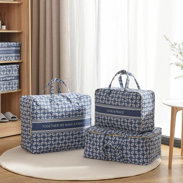 storage bags foldable quilt clothing large handle portable dustproof household travel cotton and linen zipper clothe organizer
storage bags foldable quilt clothing large handle portable dustproof household travel cotton and linen zipper clothe organizer