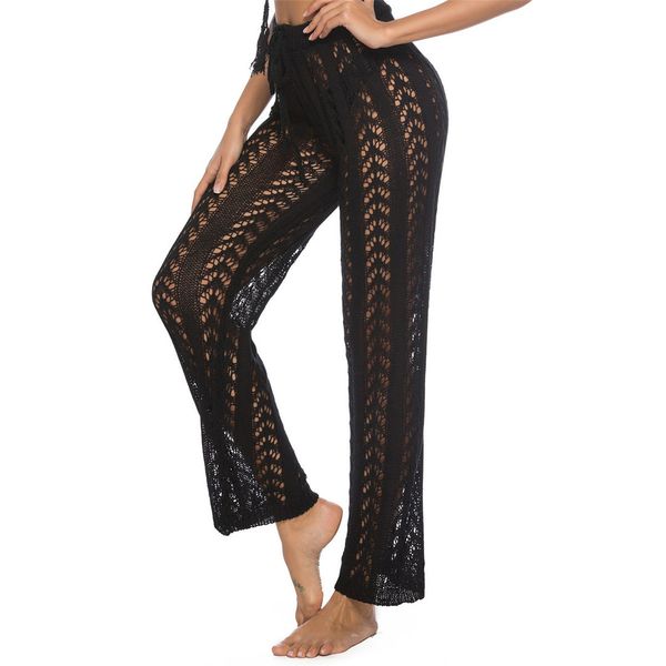 women crochet knitted pants hollow out bandage elastic straight casual trouser holiday beach wide leg bikini cover up k2651
women crochet knitted pants hollow out bandage elastic straight casual trouser holiday beach wide leg bikini cover up k2651