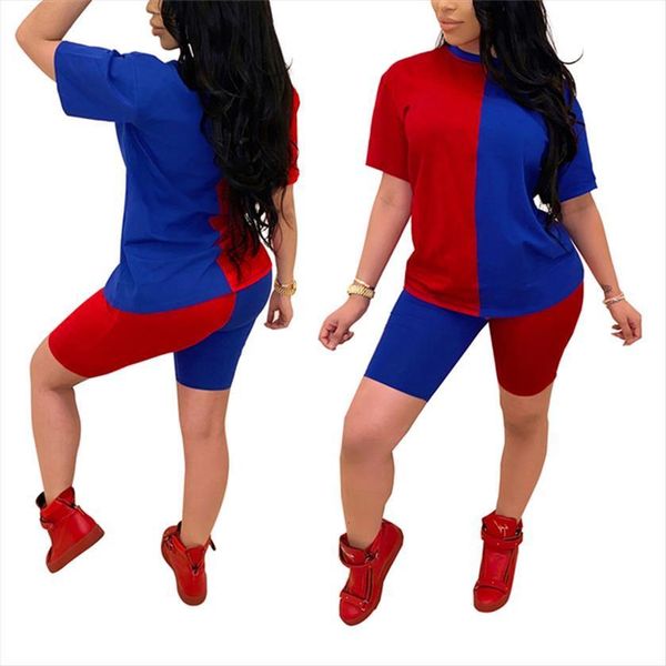 fashion 2 piece outfit set womens pants short sleeve color block and shorts sports suit, White
fashion 2 piece outfit set womens pants short sleeve color block and shorts sports suit, White