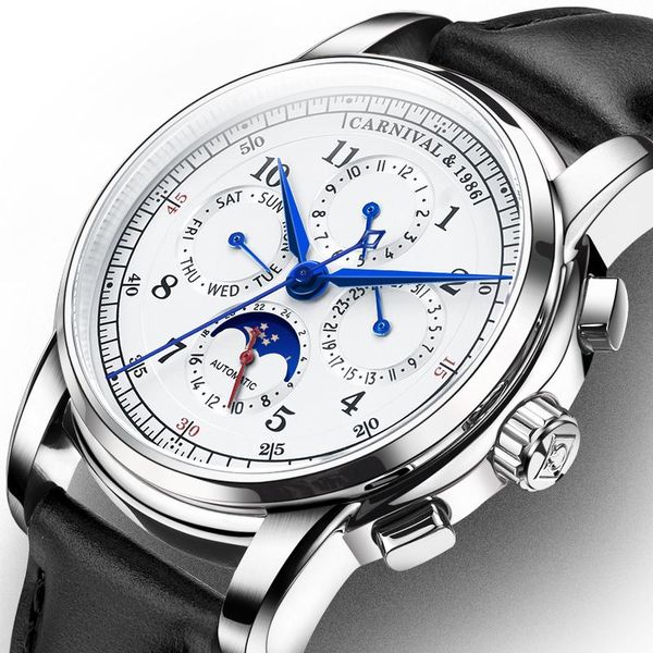 watch men automatic mechanical watches moon phase mens wristwatches clock relogio masculino, Slivery;brown
watch men automatic mechanical watches moon phase mens wristwatches clock relogio masculino, Slivery;brown