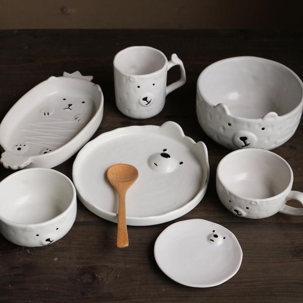 ceramic retro matte glaze cartoon polar bear series dinner plate small bowl mugs bowls
ceramic retro matte glaze cartoon polar bear series dinner plate small bowl mugs bowls