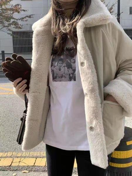 women's fur & faux autumn winter coat women 2021 casual warm soft jacket plush overcoat pocket plus size teddy outerwear female, Black
women's fur & faux autumn winter coat women 2021 casual warm soft jacket plush overcoat pocket plus size teddy outerwear female, Black