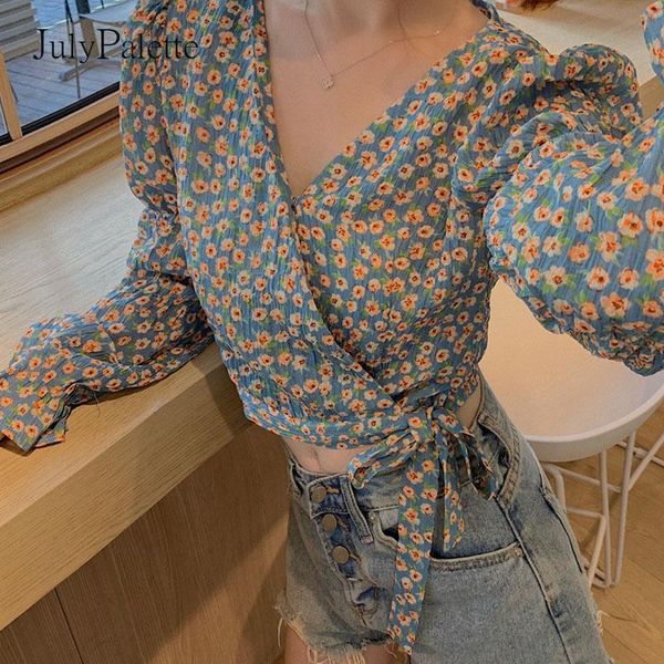 women's blouses & shirts julypalette elegant women floral print ruffled blouse 2021 spring lace up v-neck puff sleeves high waist femal, White
women's blouses & shirts julypalette elegant women floral print ruffled blouse 2021 spring lace up v-neck puff sleeves high waist femal, White