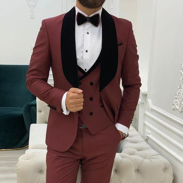 men's suits & blazers latest wine red male tailcoat tuxedo black velvet marriage suit set slim fit man groom blazer vest pants 3 piece, White;black
men's suits & blazers latest wine red male tailcoat tuxedo black velvet marriage suit set slim fit man groom blazer vest pants 3 piece, White;black