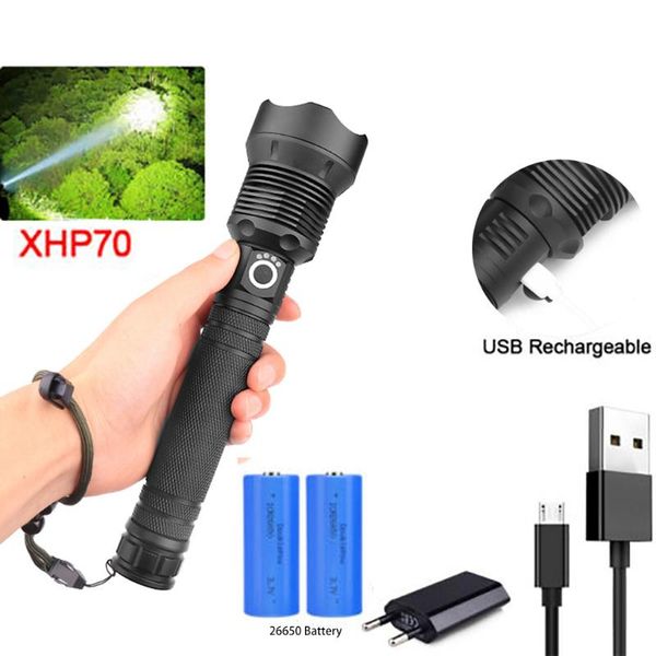 super powerful xhp70 led xm-l2 outdoor lightingtactical torch usb rechargeable waterproof lamp ultra bright lantern bike lights 
super powerful xhp70 led xm-l2 outdoor lightingtactical torch usb rechargeable waterproof lamp ultra bright lantern bike lights