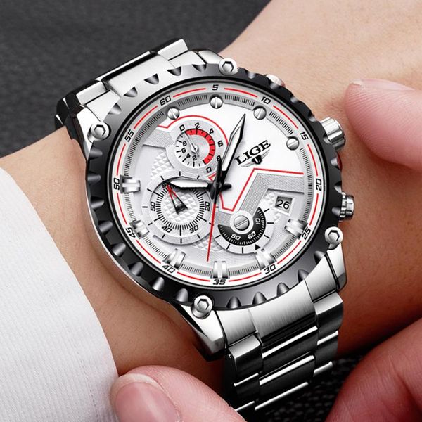 wristwatches 2021 lige fashion mens watches quartz watch men sports clock with stainless steel chronograph relogio masculin, Slivery;brown
wristwatches 2021 lige fashion mens watches quartz watch men sports clock with stainless steel chronograph relogio masculin, Slivery;brown