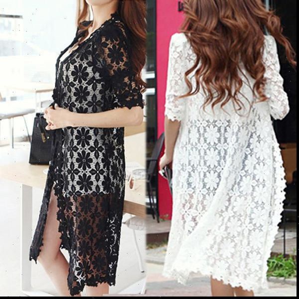 fashion long cape women sweater hollow out womens half sleeve summer autumn lace cardigan 2 color, White;black
fashion long cape women sweater hollow out womens half sleeve summer autumn lace cardigan 2 color, White;black