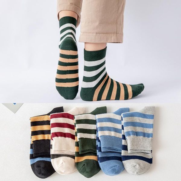 men's socks 5 pairs/lot style fashion striped male casual cotton mid stockings multi-colors daily, Black
men's socks 5 pairs/lot style fashion striped male casual cotton mid stockings multi-colors daily, Black