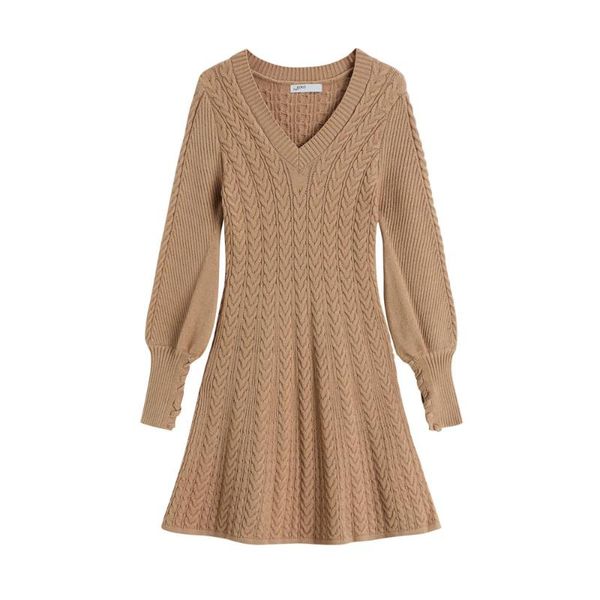 autumn winter women's bottoming casual loose knit v-neck long-sleeved dress dresses, Black;gray
autumn winter women's bottoming casual loose knit v-neck long-sleeved dress dresses, Black;gray