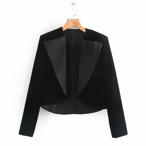 women autumn velvet spliced blazers coats long sleeve open stitch casual female elegant street blazer outerwear clothes 210513, White;black
women autumn velvet spliced blazers coats long sleeve open stitch casual female elegant street blazer outerwear clothes 210513, White;black