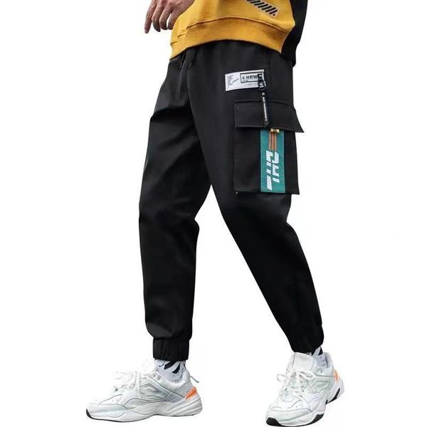 men's pants jogging trousers for men clothing cargo fashion harajuku with pocket military streetwear oversize, Black
men's pants jogging trousers for men clothing cargo fashion harajuku with pocket military streetwear oversize, Black